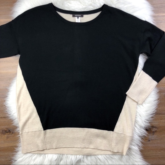 Kerisma Sweaters - Kerisma | Colorblock Black & Cream Sweater I0271
